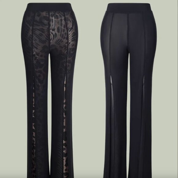 Mesh slit front layered dancewear pants - Picture 3 of 5
